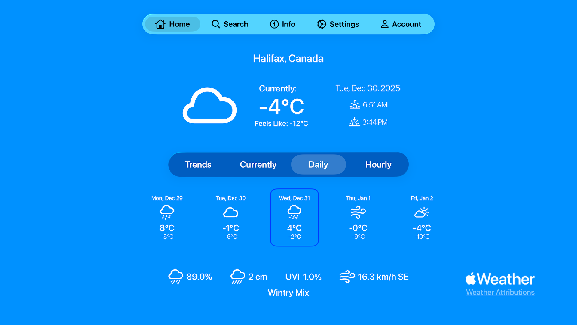 Main View Daily Weather